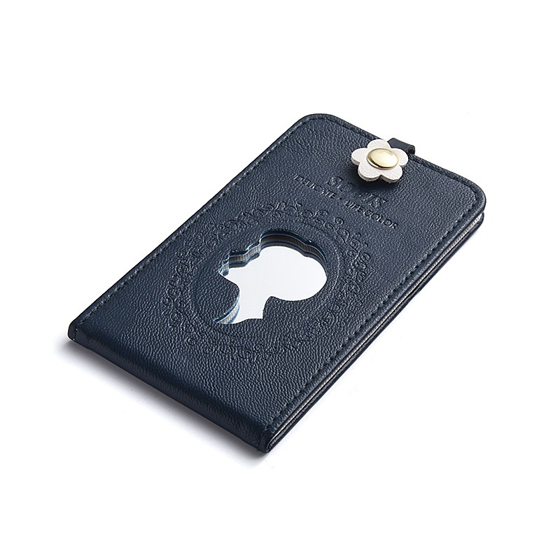 PU Leather Folding Cosmetic Mirror with Custom Logo