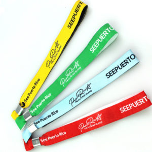 Polyester Woven Wristbands with Knitted logo Fabric Band
