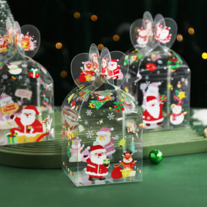Custom Clear Plastic Christmas Eve Gift Apple Box