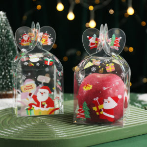 Custom Clear Plastic Christmas Eve Gift Apple Box