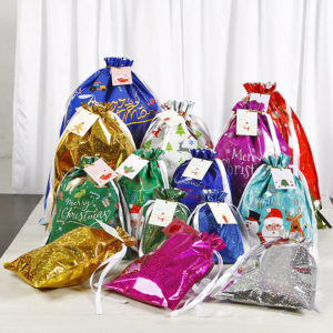 Custom Aluminum Foil Christmas Candy Bag Gift Pocket