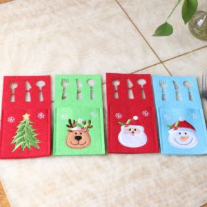 Custom Christmas Decorated Felt Bag for Knife Fork