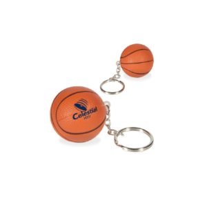 Basketball Key Ring PU Toy Stress Ball with Keyring