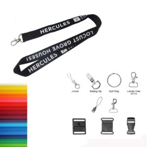 0.75 inches Polyester Lanyards with Silkscreen Logo