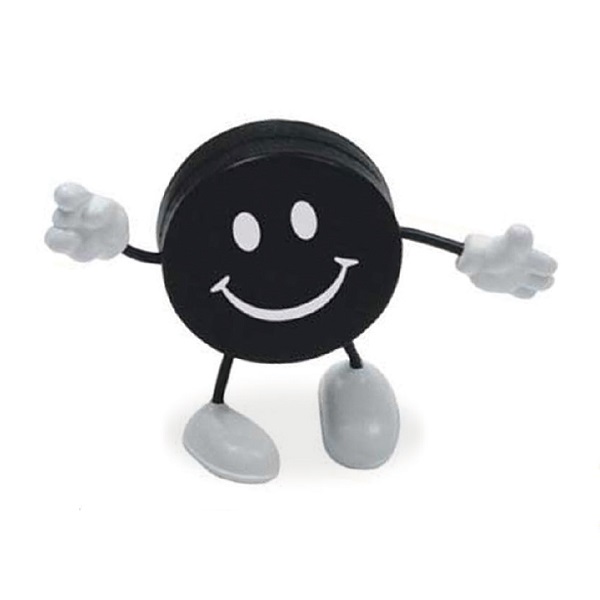 Standing Hockey Puck Stress Ball Figure