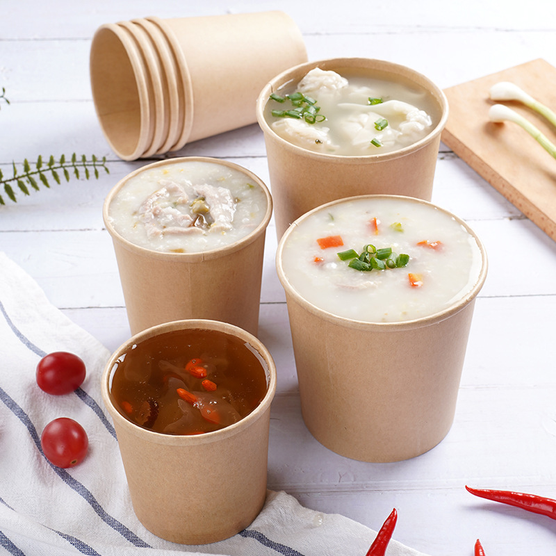8oz-32oz Paper Dessert/ Food Cups Disposable Kraft Bowl