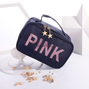 Zippered Shiny Cosmetic Bag