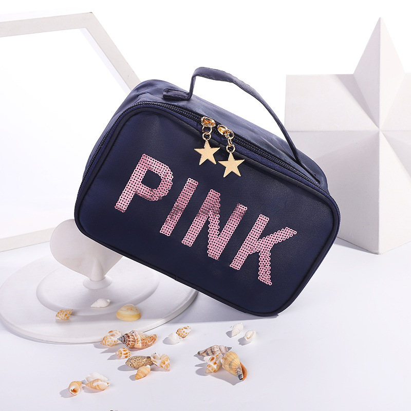 Zippered Shiny Cosmetic Bag