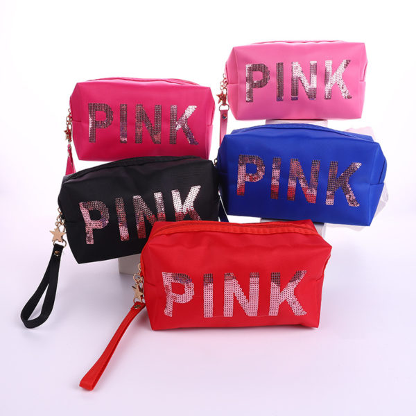 Zippered Shiny Cosmetic Bag