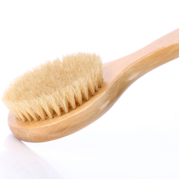 Body Scrub Brush With Long Wooden Handle