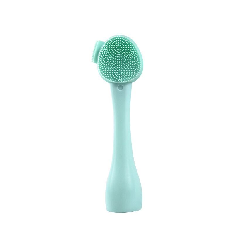 Multi-function Silicone Face Massage Brush With Long Handle