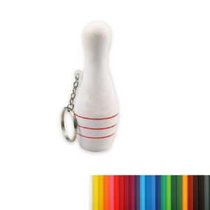 Bowling Pin Stress Ball With Key Chain