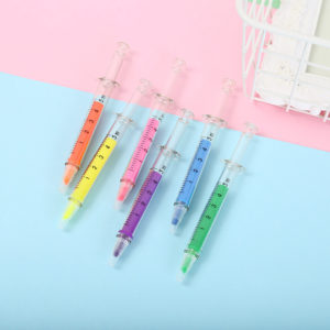 Syringe Shaped Clear Highlighter With Logo