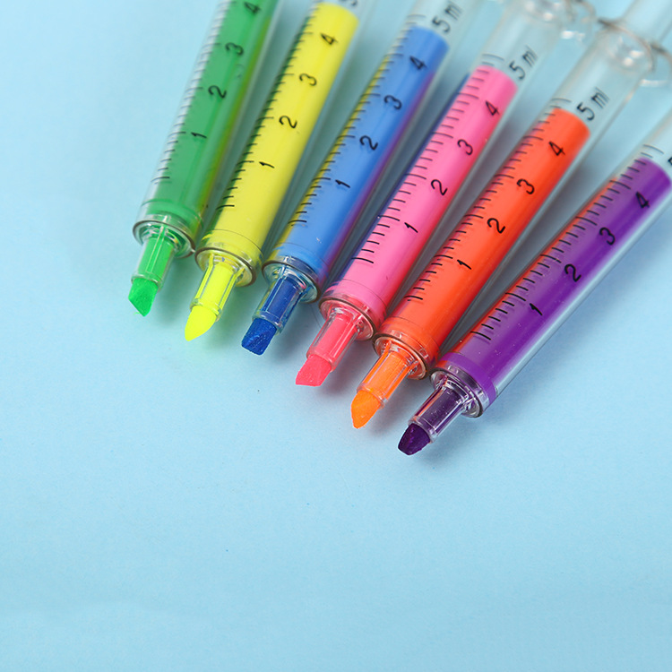 Syringe Shaped Clear Highlighter With Logo