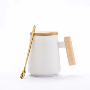 16oz Multi-colored Coffee Mug With Lid & Spoon