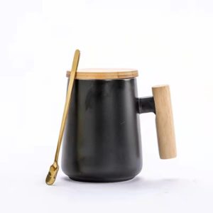 16oz Multi-colored Coffee Mug With Lid & Spoon