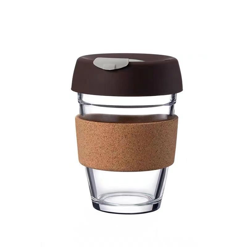 11oz Clear Coffee Mug With Cork Non-slip Loop
