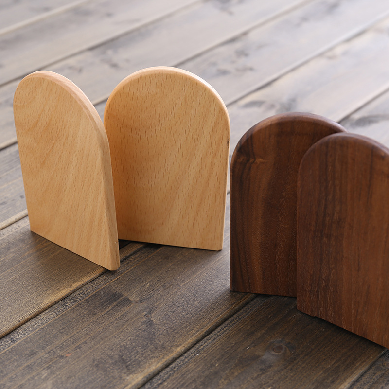 Simple Wooden Bookend With Logo