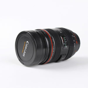 Retracable Lens Shaped Coffee Mug With Logo