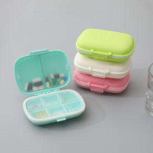 Portable 6-Compartment Pill Box With Buckle