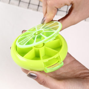 Lemon Shaped 7-Compartment Pill Box