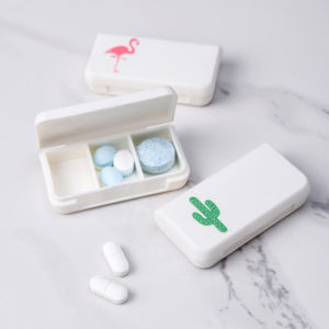 Portable White 3-Compartment Pill Box