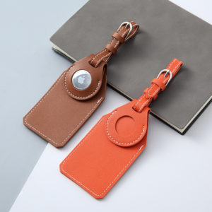Soft Leather Luggage Tag With Alarm