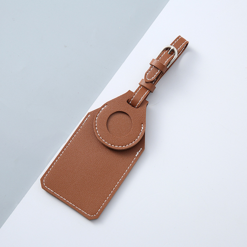 Soft Leather Luggage Tag With Alarm