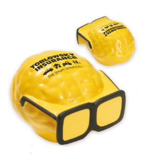 Brain With Glasses Stress Ball