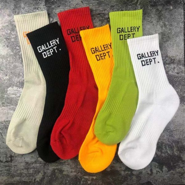 Multi-colored Crew Sock With Knit-in Logo