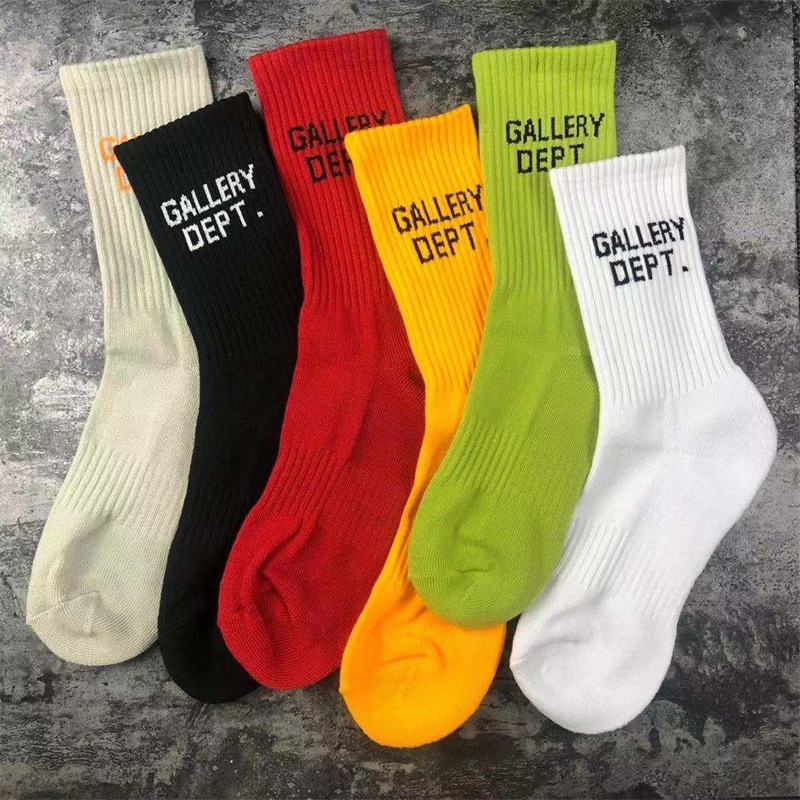 Multi-colored Crew Sock With Knit-in Logo