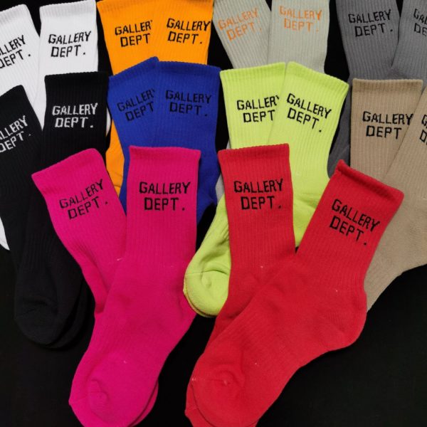Multi-colored Crew Sock With Knit-in Logo
