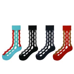 Color-stisching Socks With Hole
