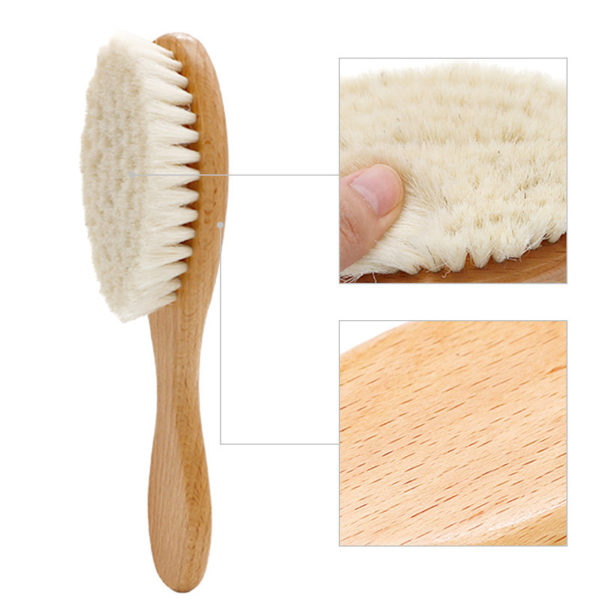 Wooden Baby Powder Skin Body Goat Bristles Hair Brush