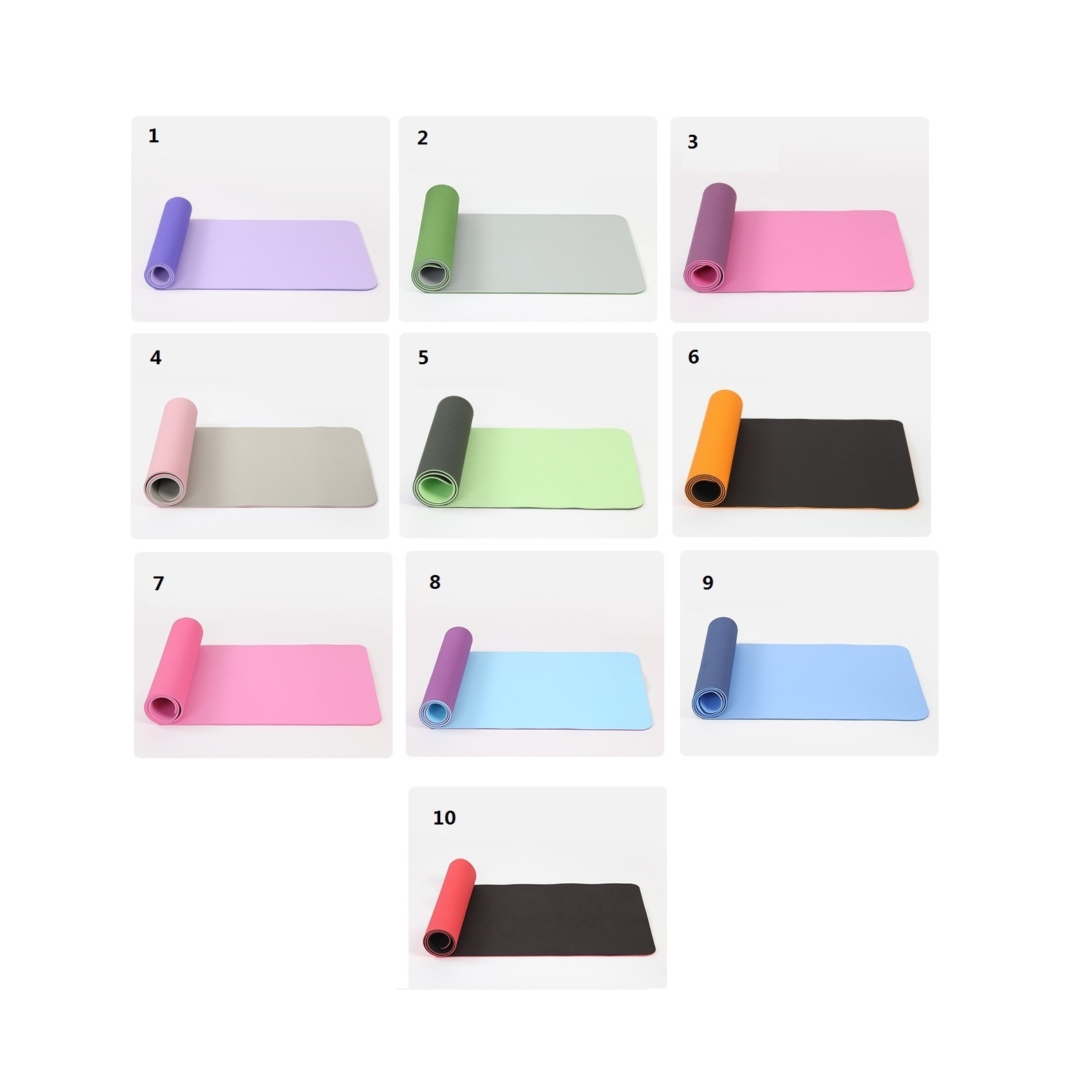 Dual Tone TPE Yoga Mat with Carrying Strap