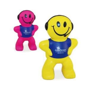 Captain Smiley With Headsets Shaped Stress Ball