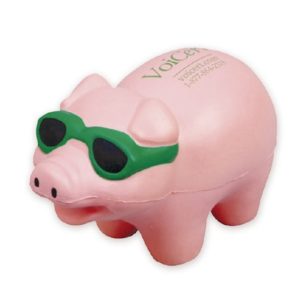 Custom Pig with Glasses Shaped Stress Ball
