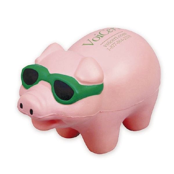 Custom Pig with Glasses Stress Ball
