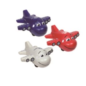 Cartoon Plane with Smiling Face Stress Ball