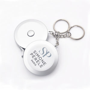 5ft Silver Round Tape Measurer with Keychain