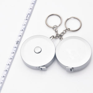 5ft Silver Round Tape Measurer with Keychain