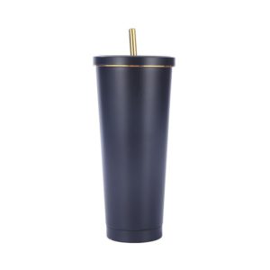Outdoor Portable Stainless Steel 24 oz Vacuum Bottle with Straw
