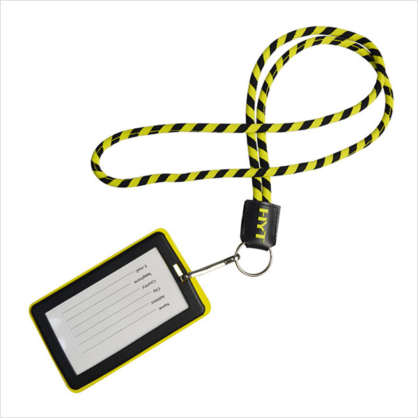 Round Woven Lanyard with Card Holder