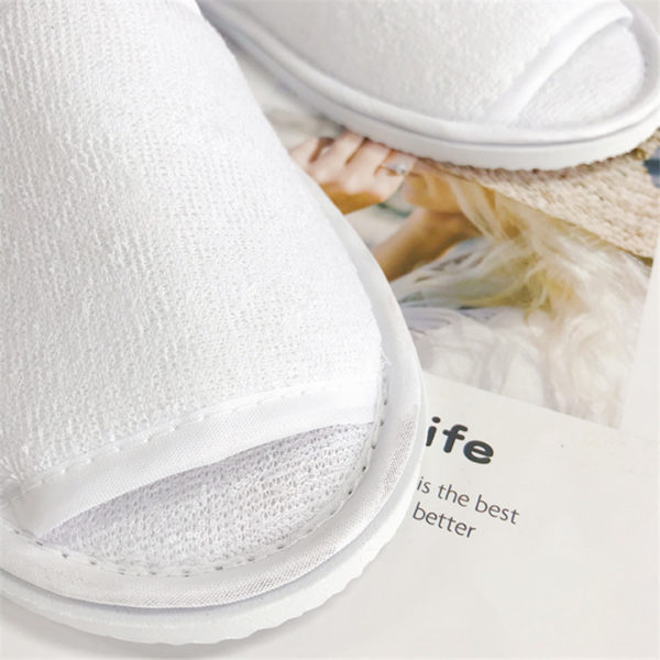 Open Toe Waffle Weave Slippers