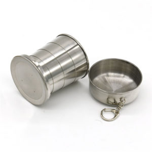 4.5oz Collapsible Stainless Steel Cup with Keyring