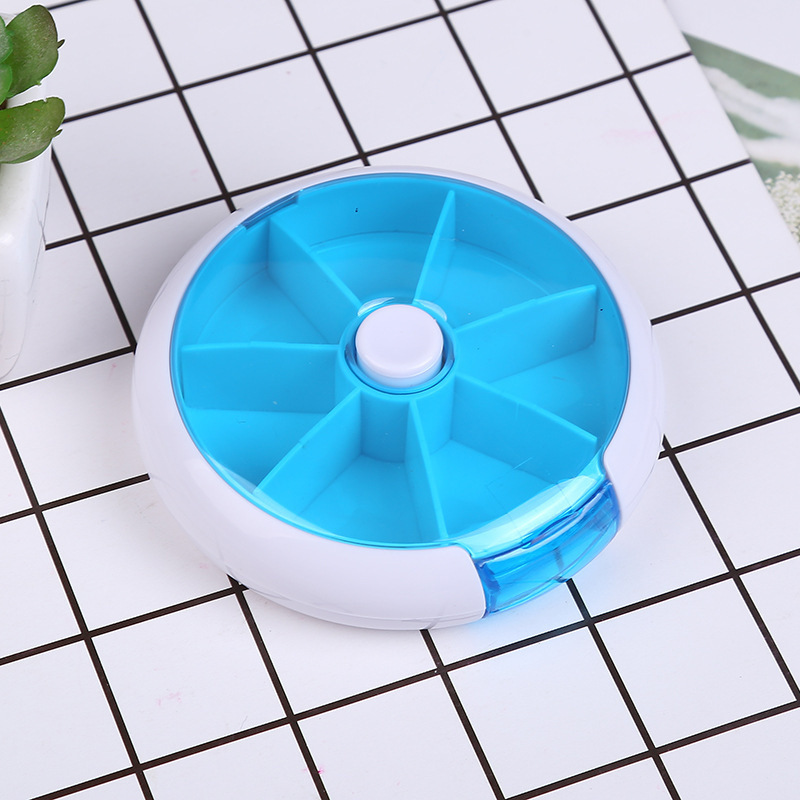 Seven-compartment Rotating Plastic Pill Box