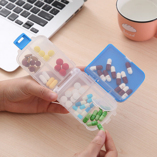 PP Plastic 3-layer 8-compartment Pill Box