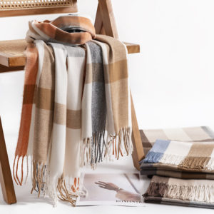 Plaid Warm Faux Cashmere Scarf