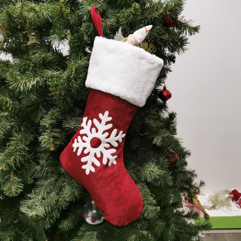 Embroidered Christmas Socks Gift Bags