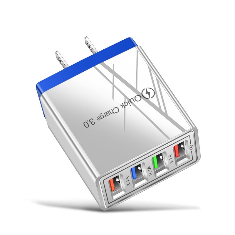 LED-illuminated 4-USB Color Charger